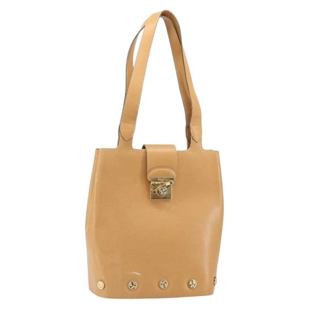 Salvatore Ferragamo Leather Handbag Beige
